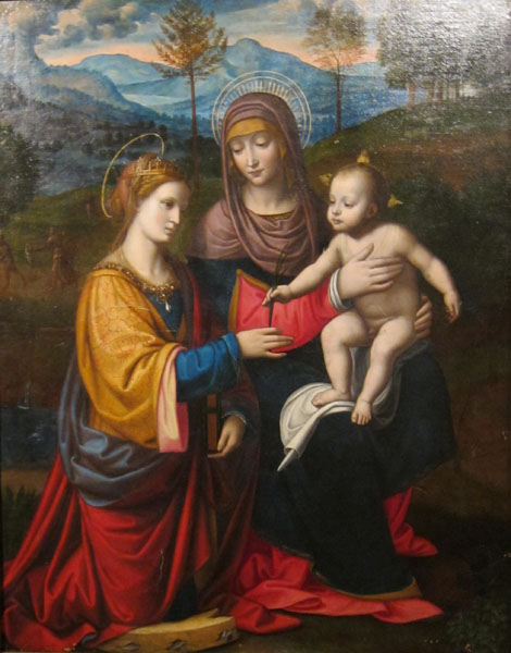 madonna and child with saint catherine of alexandria
